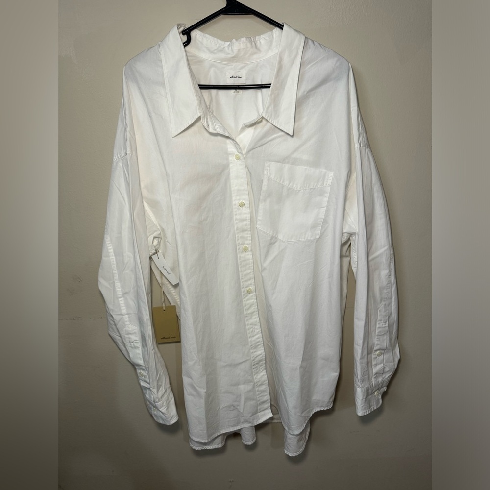 Aritzia White Button Up Top